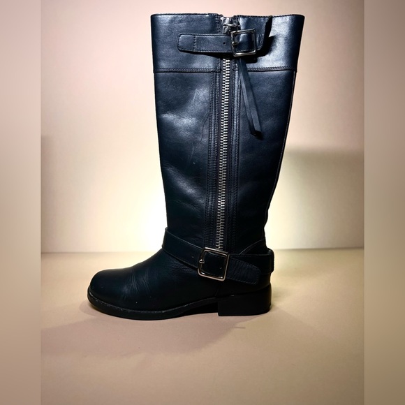 Coach Winslow Size 6 B Black Leather Riding Boots Zip Up Buckle - Picture 3 of 7